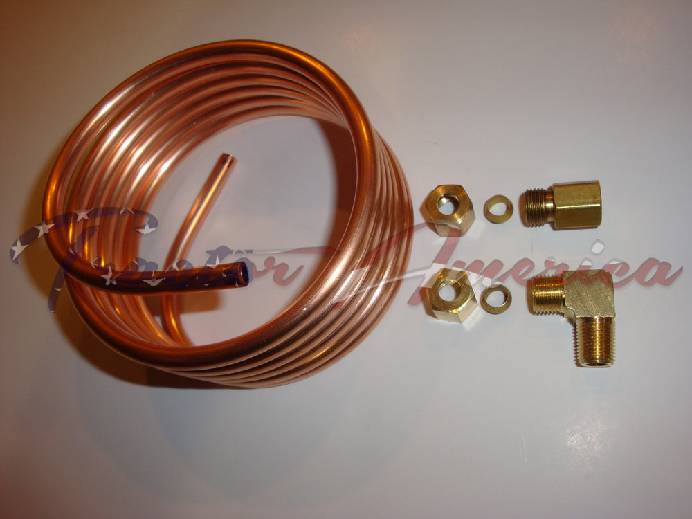 Mechanical Oil Pressure Gauge Copper Tubing Line Kit 1/8 OD X 16' ABC523 - Foto 9
